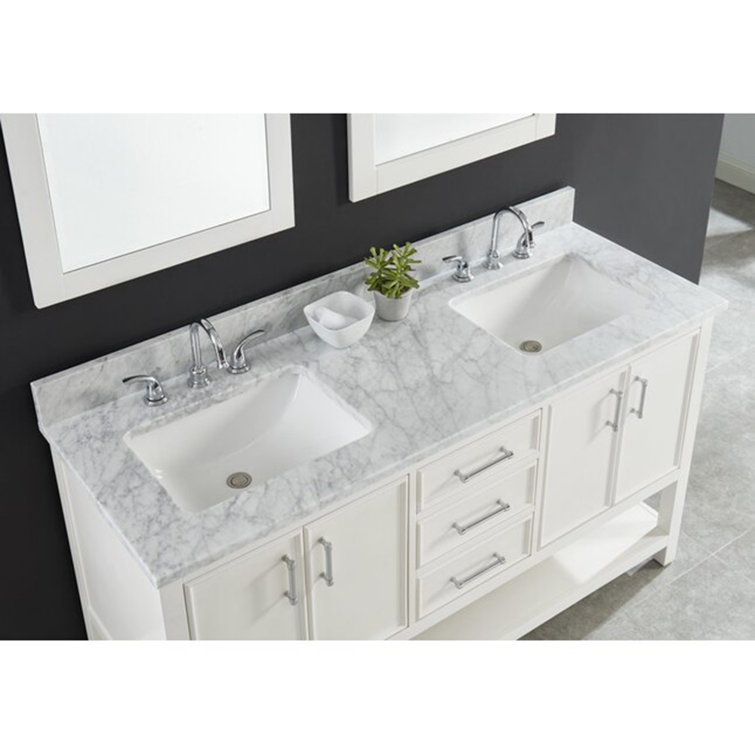 PROOX 60 Inch Vanity Top Carrara Marble White Top Wayfair